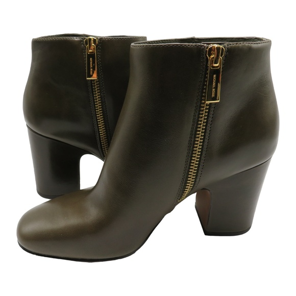 Michael Kors Elaine Leather Bootie Olive - Picture 5 of 6